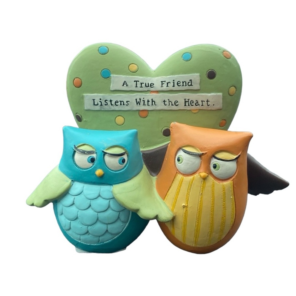 NWT Blue Green Orange Blossom Bucket TRUE FRIEND Owls